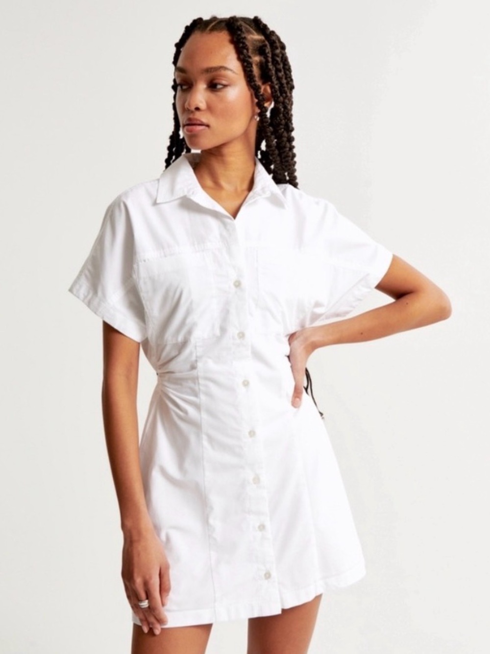 Abercrombie & Fitch Short Sleeve Poplin Shirt Dress